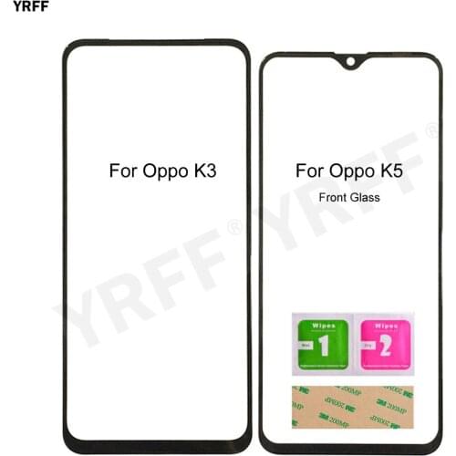 New Front Glass Panel For Oppo K5 K3 (No Touch Screen) Outer Glass Cover CPH1955 PCGM00 PCNM00 Assembly Parts