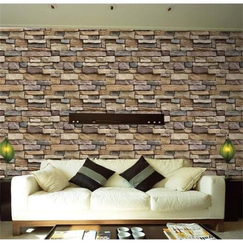 New 45cm*10m Large Simulation Rock 3D Wall Stickers Home Decor Sofa TV Background Wallpaper Self-adhesive Thickening Art Mural