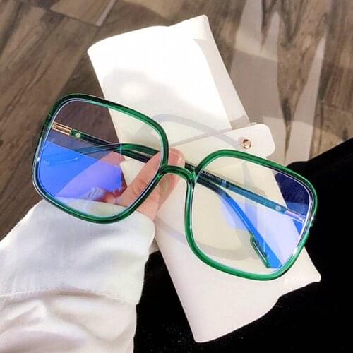 Oversize Frame Optical Glasses Woman Square Transparent Clear Oculos Blue Light Blocking Glasses For Man Gaming Gafas