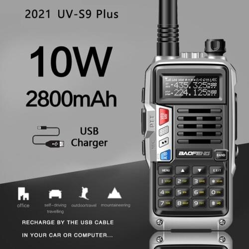 BaoFeng UV-S9 Plus 10W High Power Dual Band Amateur Ham Handheld Two Way Radio Walkie Talkie with 2800mAh Battery