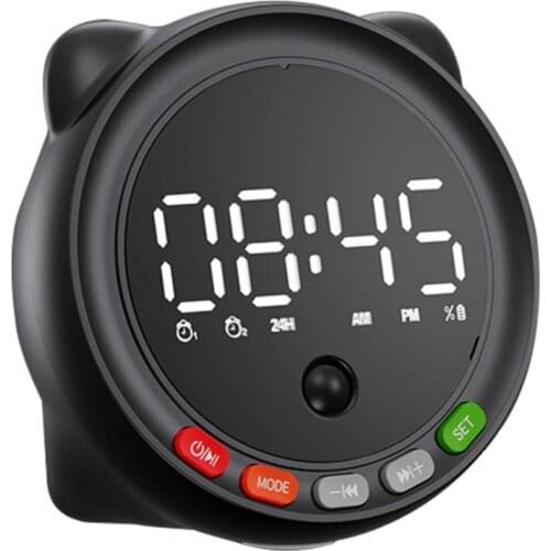 Portable Bluetooth 5.0 Speaker Alarm Clock Radio Sound Box Heavy Bass Mini Wireless stereo sound effect Loudspeaker for Home