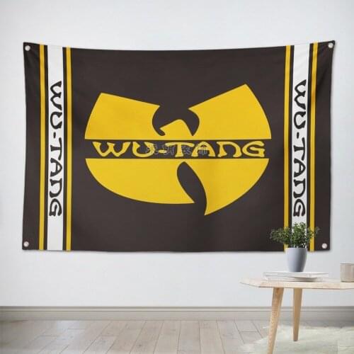 Wu Tang Clan HipHop Music Band Team Logo Cloth Poster Banners Four-Hole Flag Dormitory Bedroom Wall Decoration