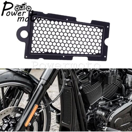 Motorcycle Black Honeycomb Mesh Radiator Guard Grill Cover Oil Cooler Protector For Harley Softail Fat Bob Street Bob 2018-2020