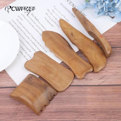 Sandalwood Gua Sha Board Massage Scraper Guasha Plates Slimming Guasha Body Care Massage Tool For Back Arm