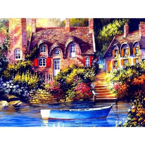 Old castle DIY Crystal full 5D plastic diamond painting cross stitch kit art 3Dmosaic square rhinestone