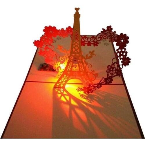 3D Light Greeting Festival Card Up Postcard Gifts Handmade Music Paper Christmas Birthday Craft Paper Card