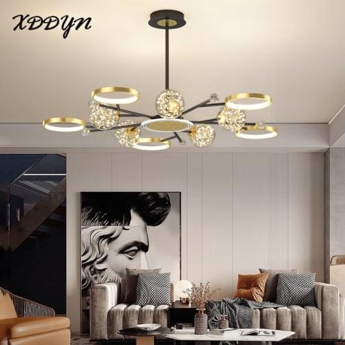 Lustre Led Chandelier For Living room Bedroom Dining room Lights Indoor Hanging Chandeliers Lighting Lamp Metal Fixtures Gold