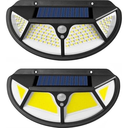 122COB/102LED LED Solar Light Outdoor Fence Lamp 600lm IP65 Waterproof Garden Motion Sensor Solar Powered Sunlight Spotlights