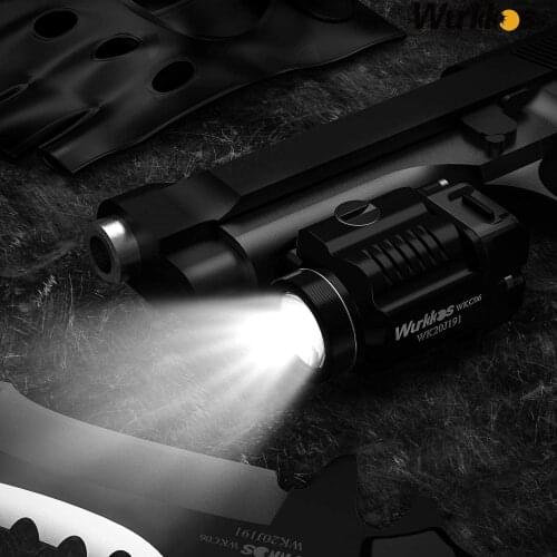 WKC06 Tactical Flashlight Professional Gun Lamps Cree XPL 500 Lumens With CR123A Battery Weapon Light For Hunting Adventure