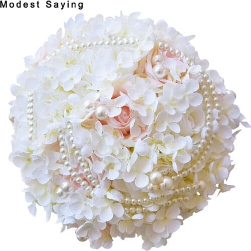 Pack with Box Gorgeous Handmade Artificial Flowers Pearls Wedding Bouquets 2017 Bridal Bridesmaid Bouquet Wedding Accessories