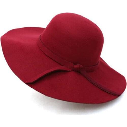 Felt Bowler Hawkins Felt Cap Wide Brim Ladies Trilby Feminino Hat Women Men Jazz Church Godfather Sombrero Caps Wool Fedora Hats