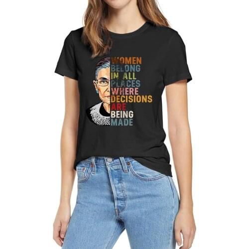 100% Cotton Ruth Bader Ginsburg RBG Women Belong In All Places Decisions Made Men Women Cotton Tshirt Gift soft Top tee