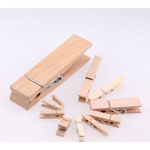 100PCS 25mm/30mm/35mm Clothes Pegs Mini Wooden Multifunction Clothespins Wood Clamps For Sewing Supplies Wooden Clips