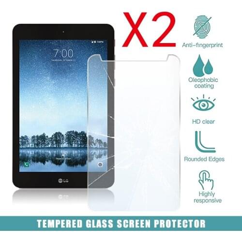 2Pcs Tablet Tempered Glass Screen Protector Cover for LG G Pad F2 8.0 anti-Fingerprint Anti-Screen Breakage tempered film