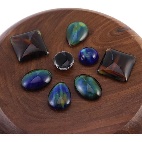 5PCS Magic accessories Cabochon Setting Supplies Color Change by Temperature Round Square Oval Shape Making for DIY Jewelry
