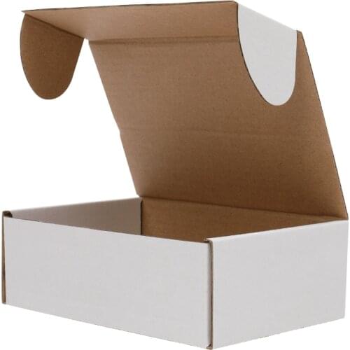 50 Corrugated Paper Boxes 6x4x2 "(15.2 * 10 * 5cm) White Outside and Yellow Inside