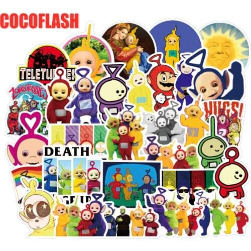 10/49Pcs/Set Cut Cartoon Teletubbies Stickers For DIY TOYBicycle Motorcycle Car Skateboard Snowboard Laptop Luggage Stickers