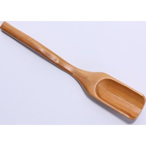 500pcs 16*3cm Bamboo Tea Spoon Honey Sauce Sugar Spoons Coffee Tea Scoop Utensil Kitchen Accessories Tableware