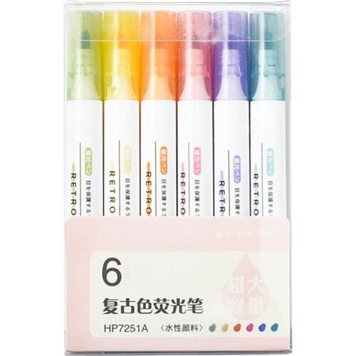 6 Color Set Paint Pen Paint Marker Painted Decoration Diy Album Art Drawing Highlighter Sketching Markers Highlighters Cute Pens