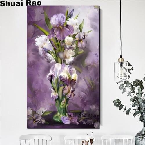 Fantasy purple irises diamond embroidery sale flowers Diamond Painting full square drill Cross Stitch still life large painting