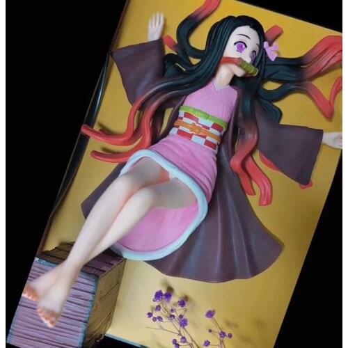 Anime Demon Slayer: Kimetsu no Yaiba Sexy Girl Kamado Nezuko Sleeping Ver. Beautiful Sakura Screen PVC Action Figure Model Toys