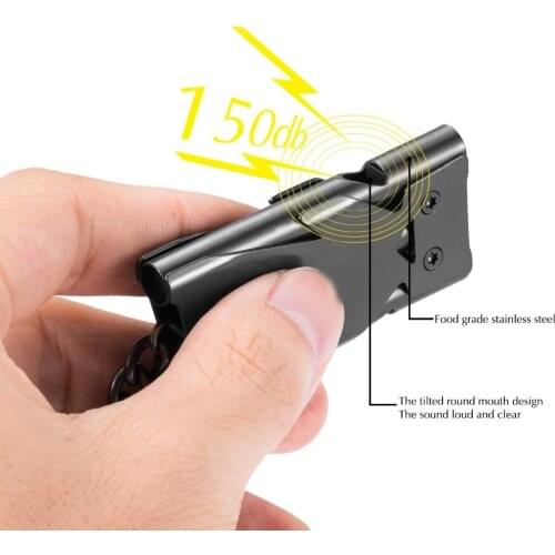High Quality Triple Pipe High Decibel Stainless steel Outdoor Emergency Survival Whistle Keychain Cheerleading Whistle