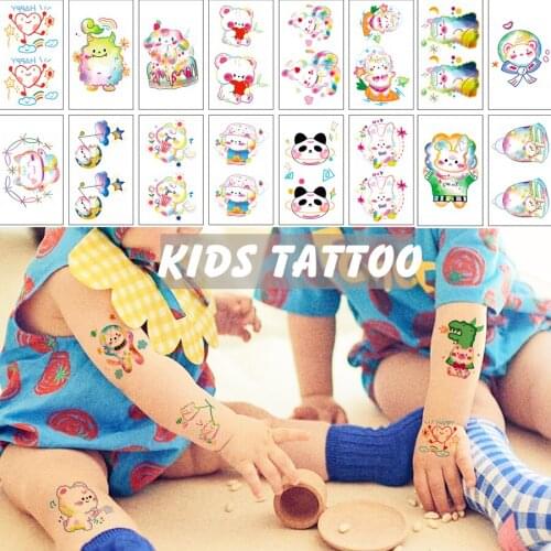 Kids Tatoo Stickers Childrens Temporary Fake Tattoo Water Transfer Non-toxic Cute Cartoon 30 Small Sticker Hand Foot Girl Boy