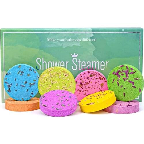 Shower Steamers Aromatherapy Bath Bomb Tablets 8Pcs Shower Fizzers Home Spa Melts Vapor Set with Essential Oils for Relaxation