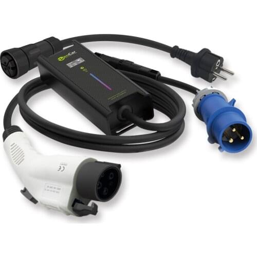 ZENCAR GEN 3.0 electric car charger j1772 with Adapter Schuko + Blue CEE