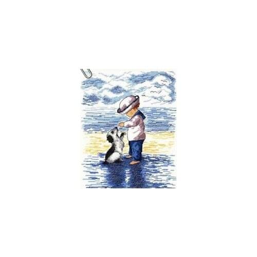 Egypt cotton Cross stitch RS cotton self matching no printing yesterday series boys and dogs