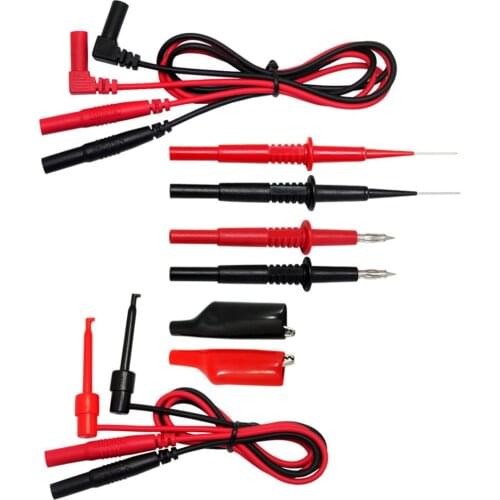 AideTek needle tipped tip test TL809 leads set for multimeter two alligator clips with removable insulator TLP20157