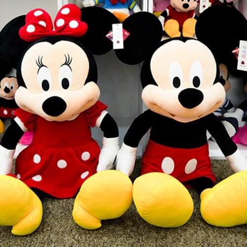 Disney Mickey Mouse Plush Toy 30-80cm Minnie Mouse Anime Animal Stuffed Plush Toys Cartoon Dolls Birthday Gift Toys For Chilren