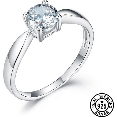 Dyson 925 Sterling Silver Rings For Women Classic Wedding Marriage Anniversary Solitaire Rings Luxury Engagement Fine Jewelry