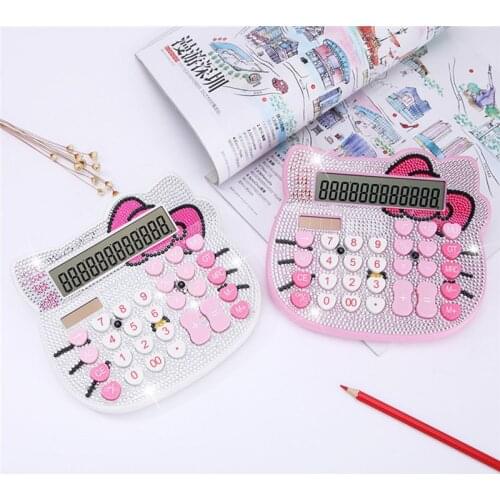 Cute Cartoon Calculator Home Financial Learning Desktop Calculator Dual Power Supply with Drill Large Screen Portable Computer
