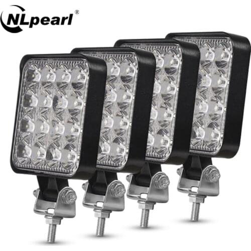 NLpearl Spot Flood Mini LED Fog Lights for Cars Jeep SUV 4WD 4x4 Suv Truck ATV 42W 48W LED Work Light Bar Offroad LED Headlights
