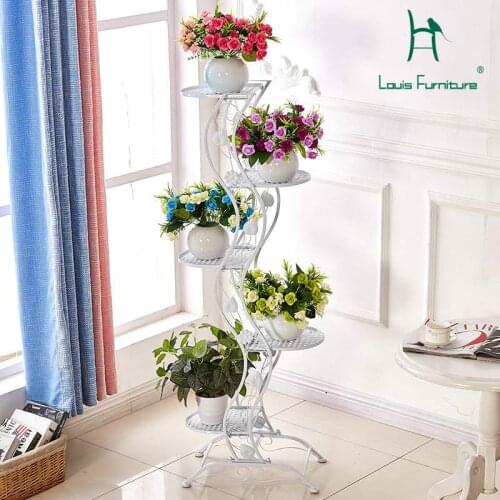 Louis Fashion Plant Shelves Balcony Flower Rack Multi-storey Living Room Office Floor Type