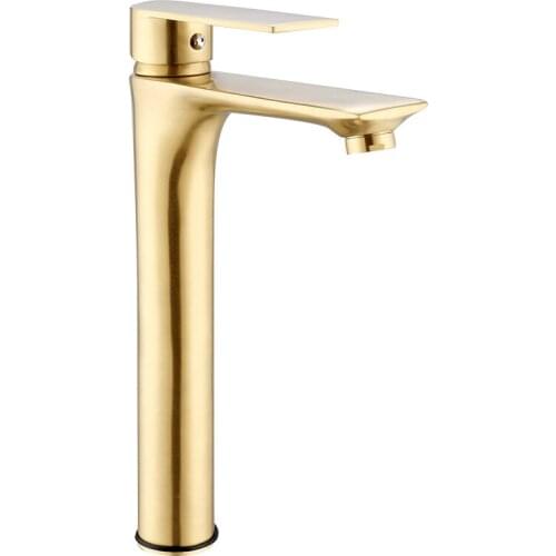 MTTUZK Bathroom Solid Brass Brushed Gold Faucet Basin Faucet Sink Tap Solid Brass Tap Hot & Cold Mixer Faucet Matt Gold Crane