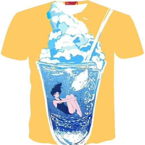 Cartoon Graphic T Shirts Tee Men Clothing Camisetas Tops Ropa Hombre Summer Streetwear Camisa Masculina Verano Roupas Koszulki