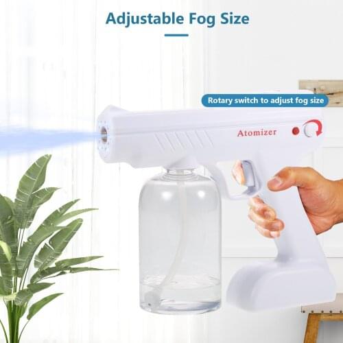 Nano Spray Machine Rechargeable Blue Light Nano Atomizer Sterilizing Sprayer 380ml Large Capacity 2 Adjustable Levels