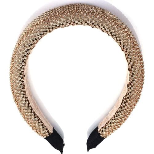2020 New ZA Headband Jewelry Women Handmade Crystal Rhinestone Beaded Hairbands Female Luxury Wedding Bridal Hair Hoop Headwear