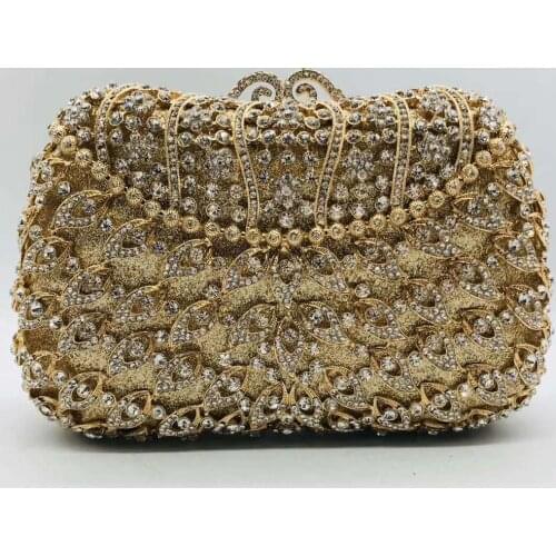 New Fashion Female Crystal Diamond Clutches Women Evening Bag for Wedding Party Pearl Beads Clutch Bags Handmade Wedding Bags