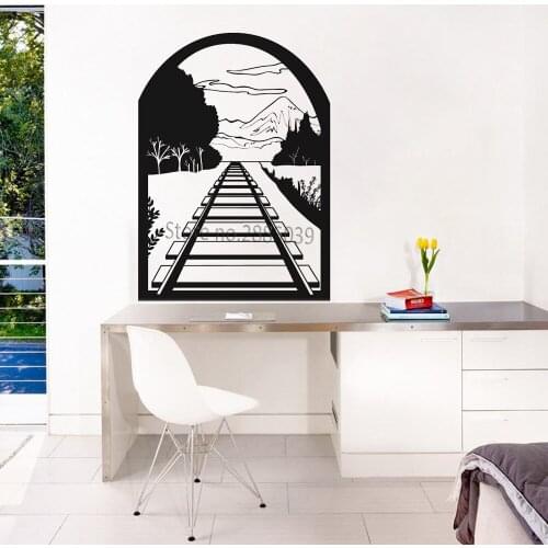 Train Tunnel Vinyl Wall Decal For Living Room Wall Decor Sticker Art Bedroom Wall Decoration Scenery Murals Removable New LC835