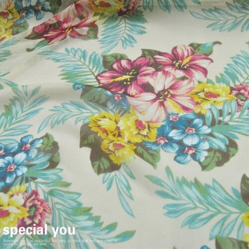 LEO&LIN Large Width 8 M Large Flower Silk Georgette Chiffon Thin Transparent Skirt Shirt Fabric Fabric DIY Sewing