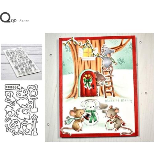 Cute Little Mouse Cutting Dies Stamps Dies Scrapbooking Mold Cut Handmade Tools DIY Greeting Card Craft Decoration 2021 New Dies