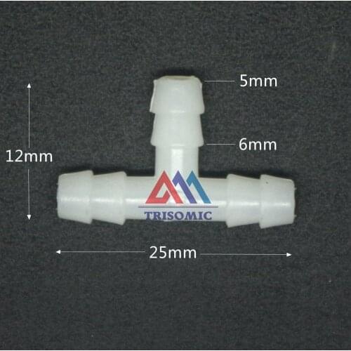 5mm T tpye equant Connector Equal Tube Joiner Material PE Plastic Fitting Fish Tank Airline Aquarium