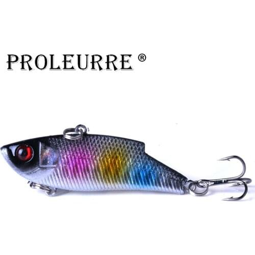 1Pcs Vib vibration Fishing lures 55mm 9g Hard lure Lead fish Vibrating With 8# treble hook pesca jig winter Ice fishing tackle