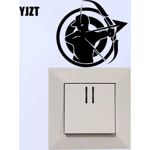 YJZT Archer Shooter Target Sport Home Decor Wall Sticker Light Switch Decal Vinyl 8SS2155