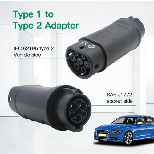 New Type 1 to Type 2 EV Charger Male to Female SAEJ1772 To IEC 62196-2 EV Charger Converter Adapter 16A 32A