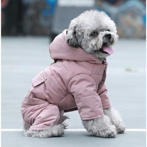 Pet Winter Clothes Dog Apparel Small Dog Costume Jumpsuit Thicken Warm Coat Jacket Yorkshire Pomeranian Poodle Puppy Clothing XL
