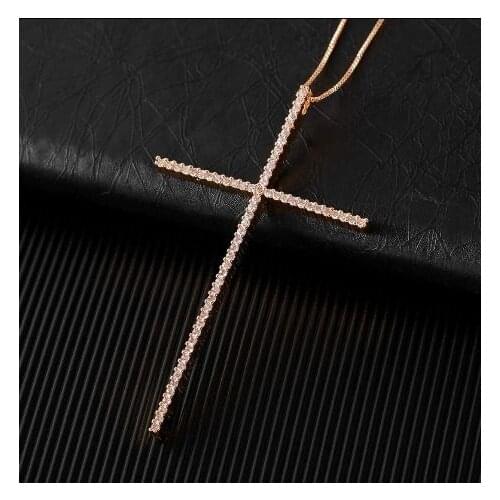 WENDYFO High Quality Cross Necklaces Pendant For Women Ladies Casual Fashion Chain Necklace Female Charm Religious Jewelry